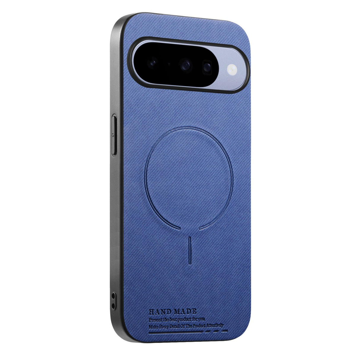 For Google Pixel 11 Fabric Magnetic PU Back Cover Phone Case - Blue - SYA003288907B