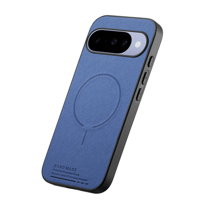 For Google Pixel 11 Fabric Magnetic PU Back Cover Phone Case - Blue - SYA003288907B
