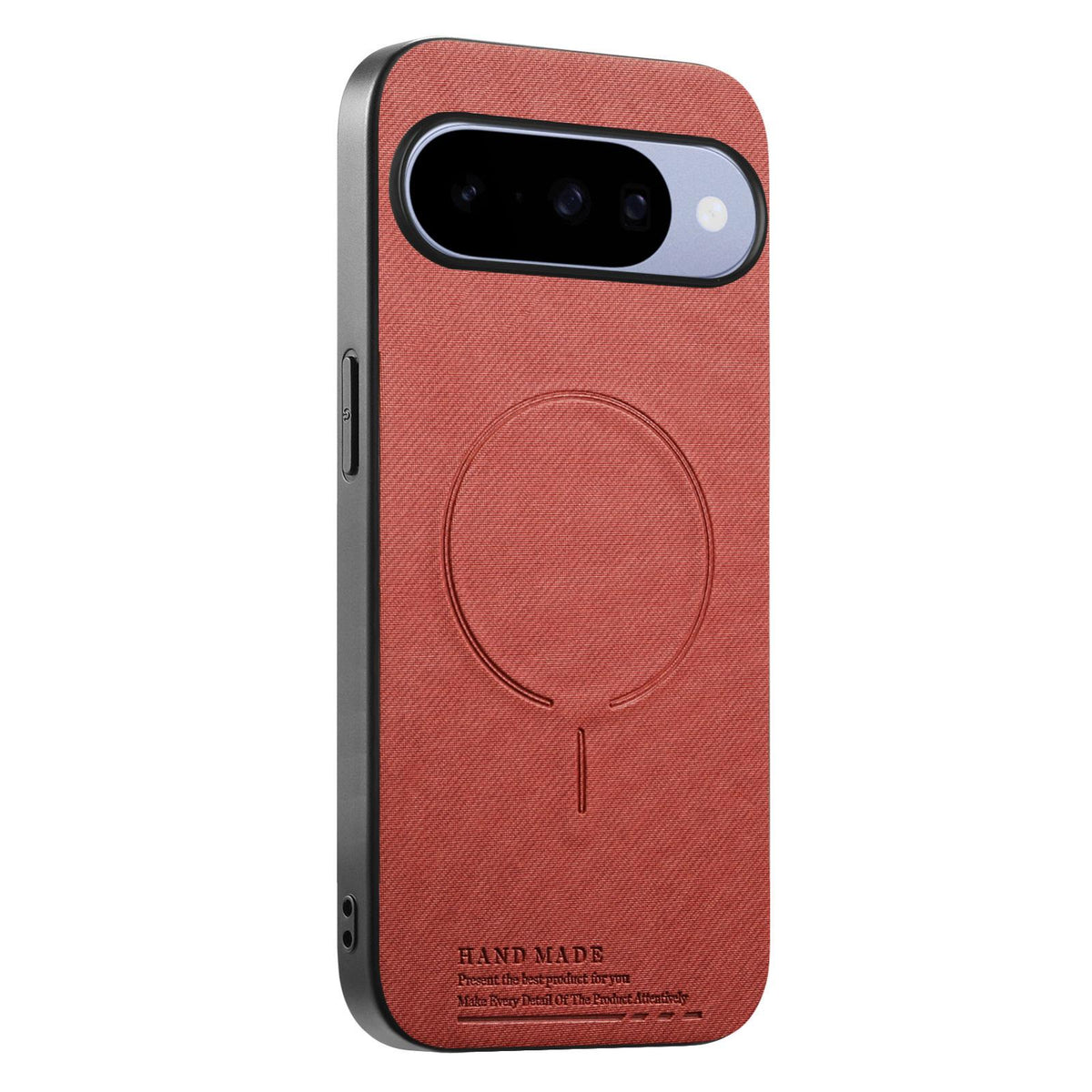 For Google Pixel 11 Fabric Magnetic PU Back Cover Phone Case - Brown - SYA003288907D