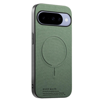 For Google Pixel 11 Fabric Magnetic PU Back Cover Phone Case - Green - SYA003288907E
