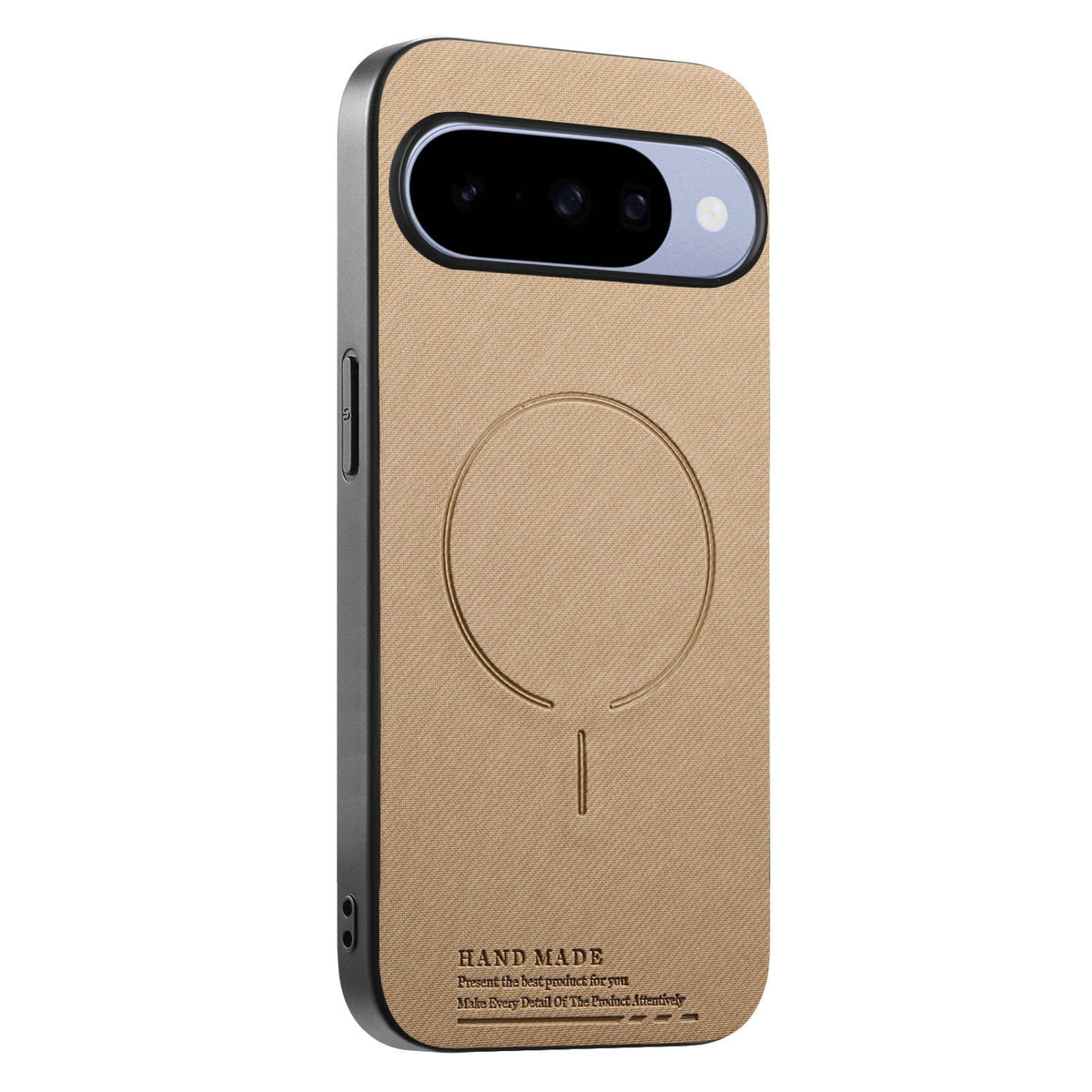 For Google Pixel 11 Fabric Magnetic PU Back Cover Phone Case - Khaki - SYA003288907F