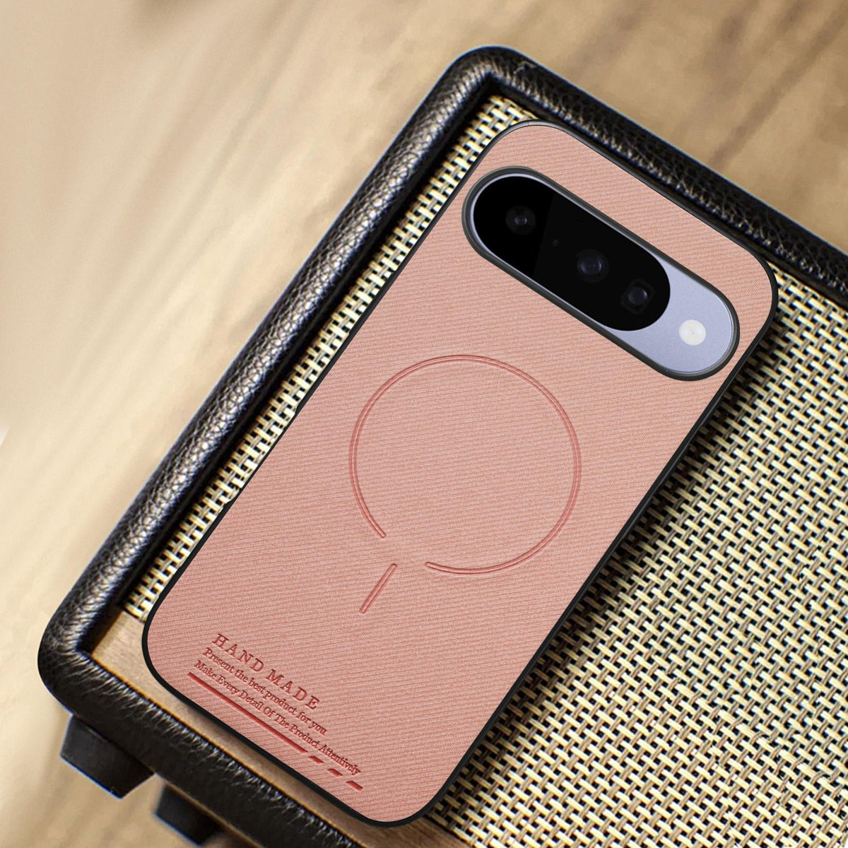 For Google Pixel 11 Fabric Magnetic PU Back Cover Phone Case - Pink - SYA003288907G