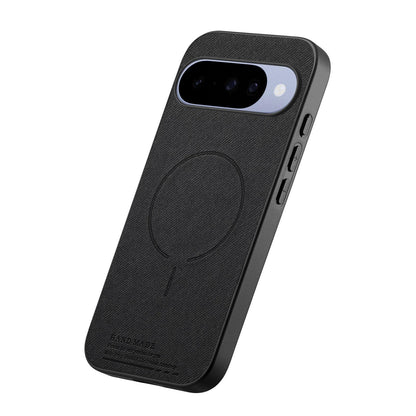 For Google Pixel 11 Pro Fabric Magnetic PU Back Cover Phone Case - Black - SYA003288908A