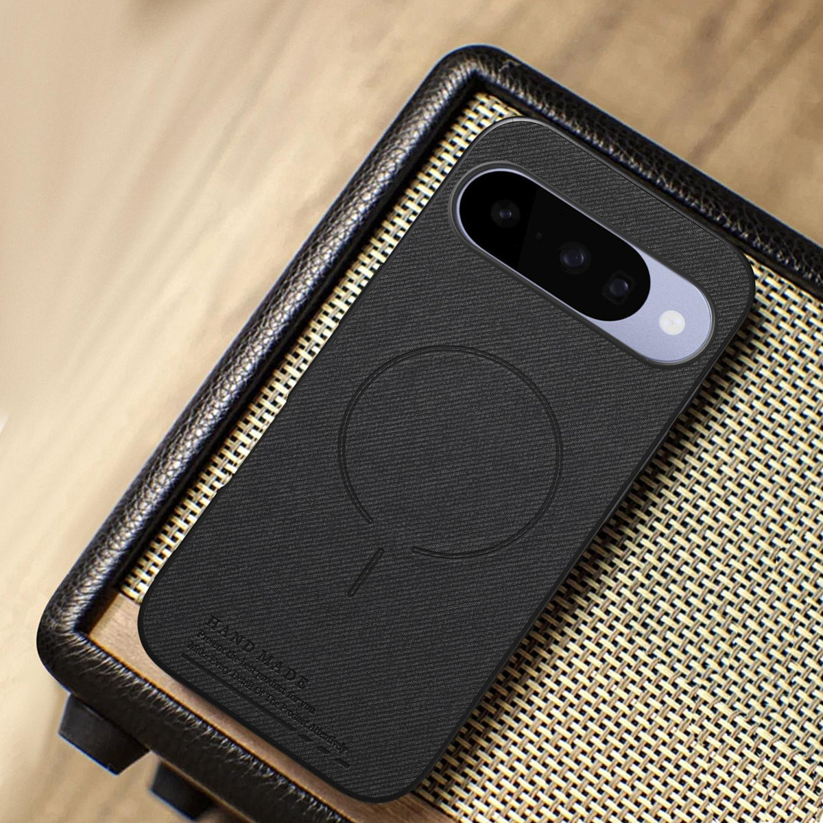 For Google Pixel 11 Pro Fabric Magnetic PU Back Cover Phone Case - Black - SYA003288908A