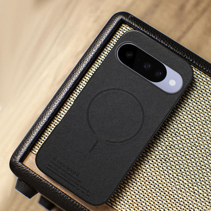 For Google Pixel 11 Pro Fabric Magnetic PU Back Cover Phone Case - Black - SYA003288908A