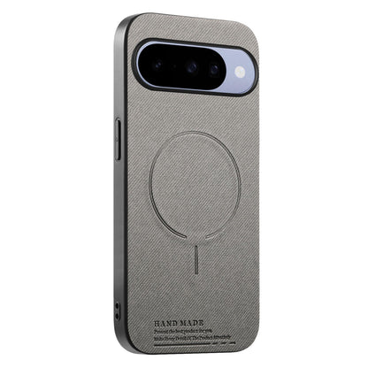 For Google Pixel 11 Pro Fabric Magnetic PU Back Cover Phone Case - Gray - SYA003288908C