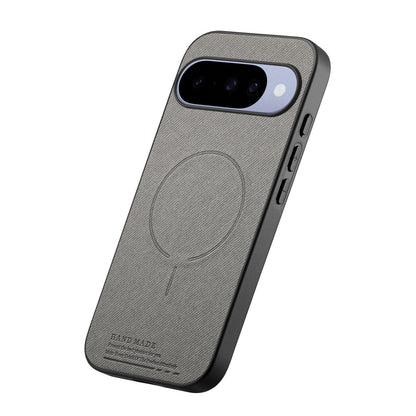 For Google Pixel 11 Pro Fabric Magnetic PU Back Cover Phone Case - Gray - SYA003288908C