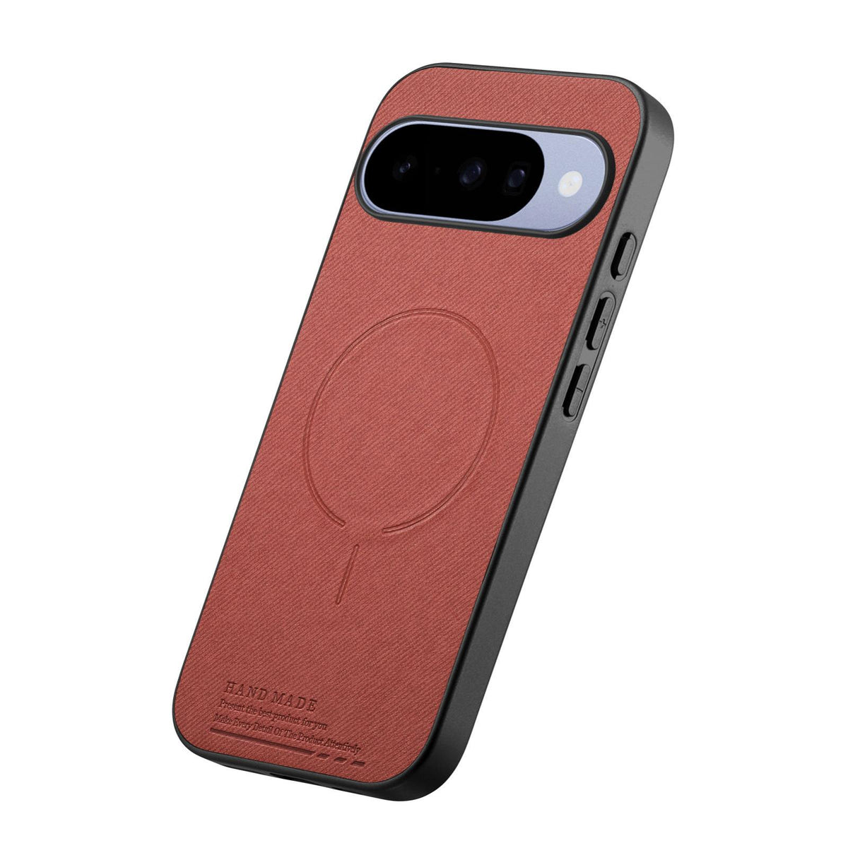 For Google Pixel 11 Pro Fabric Magnetic PU Back Cover Phone Case - Brown - SYA003288908D