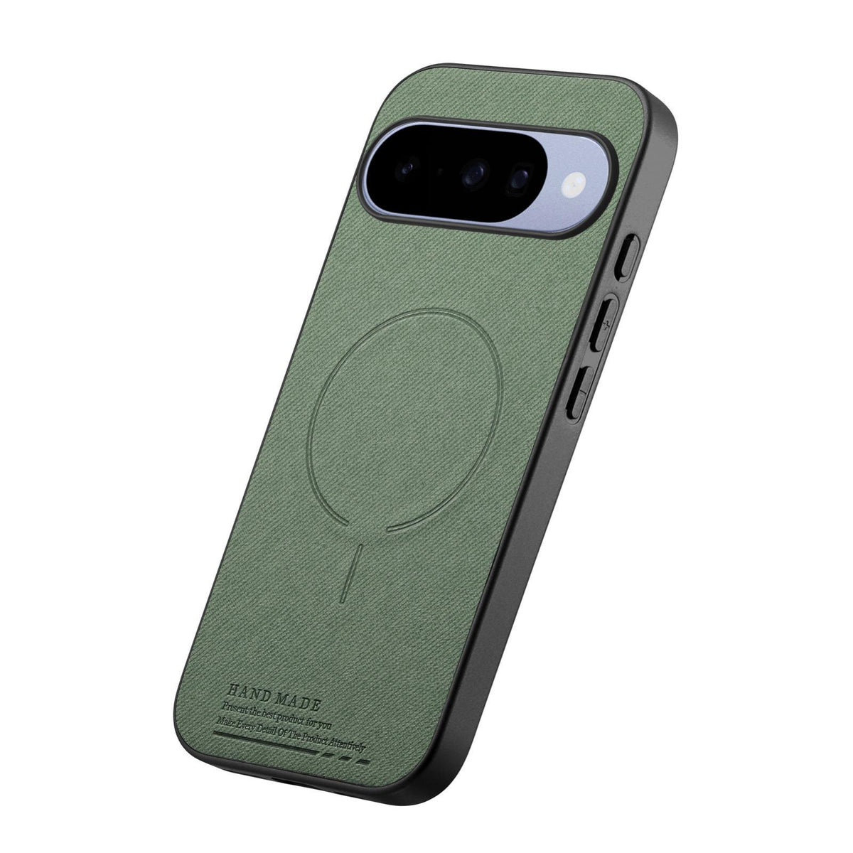 For Google Pixel 11 Pro Fabric Magnetic PU Back Cover Phone Case - Green - SYA003288908E