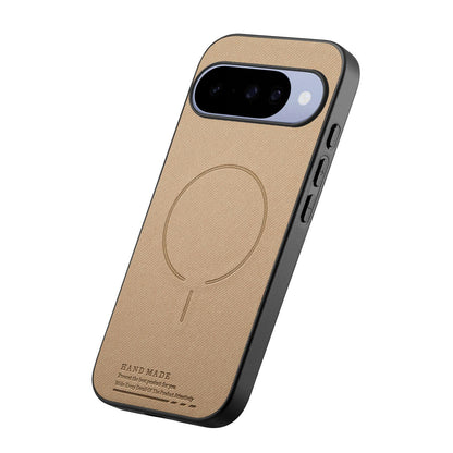 For Google Pixel 11 Pro Fabric Magnetic PU Back Cover Phone Case - Khaki - SYA003288908F