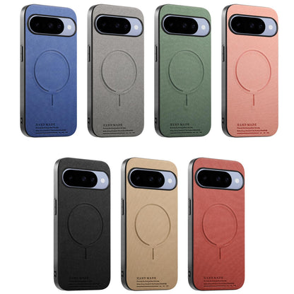 For Google Pixel 11 Pro Fabric Magnetic PU Back Cover Phone Case - Khaki - SYA003288908F