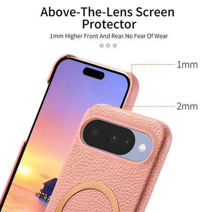 For Google Pixel 11 Litchi Texture Brushed MagSafe PU Back Cover Phone Case - Pink - SYA003329607A