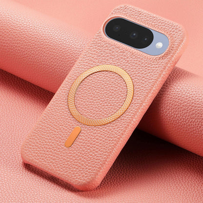 For Google Pixel 11 Litchi Texture Brushed MagSafe PU Back Cover Phone Case - Pink - SYA003329607A