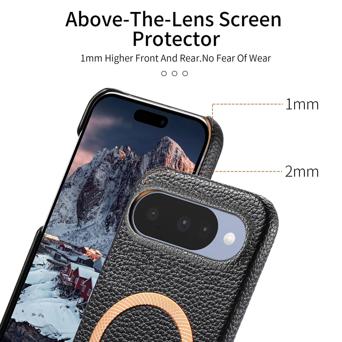 For Google Pixel 11 Litchi Texture Brushed MagSafe PU Back Cover Phone Case - Black - SYA003329607E