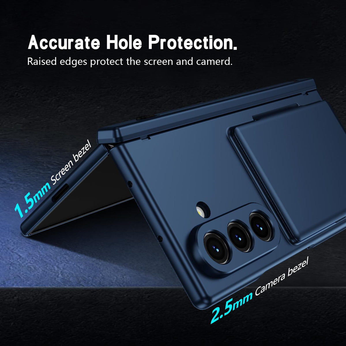 For Galaxy Z Fold8 Ultra 5G Card Bag Holder Hinge Integrated Film Phone Case, No Pen - Blue - SYA003377701A