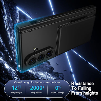 For Galaxy Z Fold8 Ultra 5G Card Bag Holder Hinge Integrated Film Phone Case, No Pen - Black - SYA003377701B