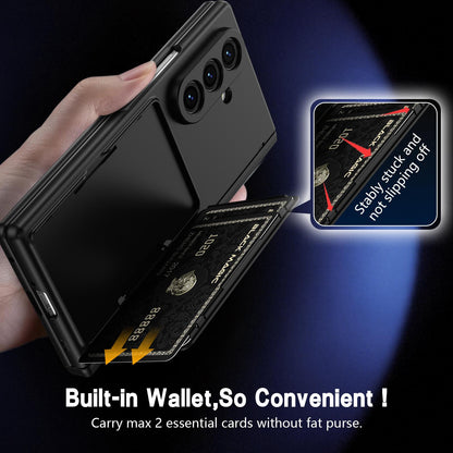 For Galaxy Z Fold8 Ultra 5G Card Bag Holder Hinge Integrated Film Phone Case, No Pen - Black - SYA003377701B