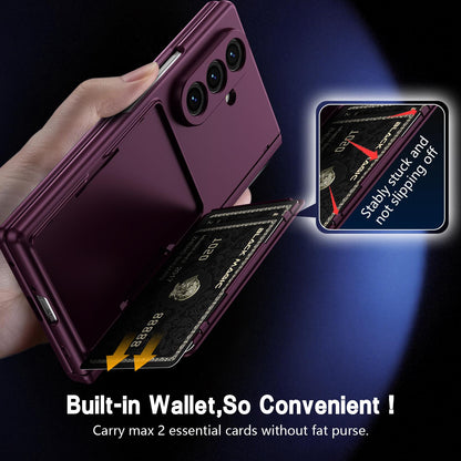 For Galaxy Z Fold8 Ultra 5G Card Bag Holder Hinge Integrated Film Phone Case, No Pen - Purple - SYA003377701C