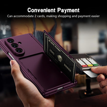 For Galaxy Z Fold8 Ultra 5G Card Bag Holder Hinge Integrated Film Phone Case, No Pen - Purple - SYA003377701C