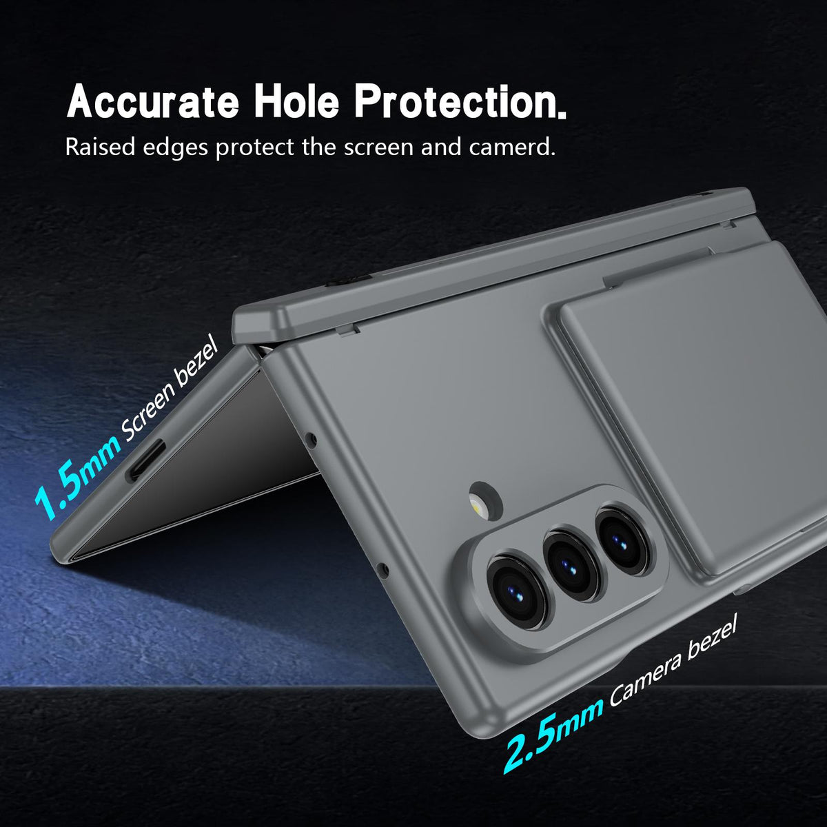 For Galaxy Z Fold8 Ultra 5G Card Bag Holder Hinge Integrated Film Phone Case, No Pen - Grey - SYA003377701D