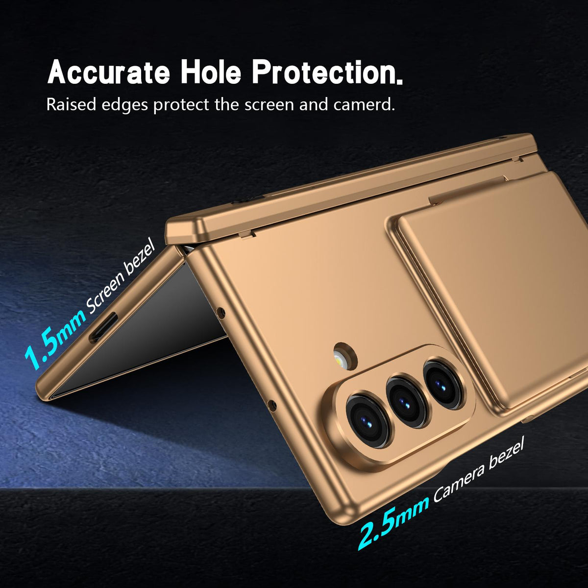 For Galaxy Z Fold8 Ultra 5G Card Bag Holder Hinge Integrated Film Phone Case, No Pen - Gold - SYA003377701E