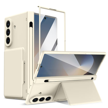 For Galaxy Z Fold8 Ultra 5G Card Bag Holder Hinge Integrated Film Phone Case, No Pen - White - SYA003377701F