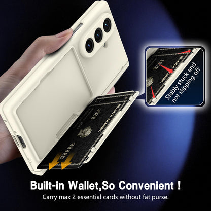 For Galaxy Z Fold8 Ultra 5G Card Bag Holder Hinge Integrated Film Phone Case, No Pen - White - SYA003377701F