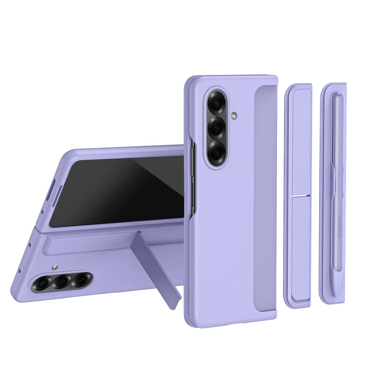 For Galaxy Z Fold8 Ultra 5G 2-in-1 Hard PC Folding Phone Case with Holder Pen Slot - Purple - SYA003386001B