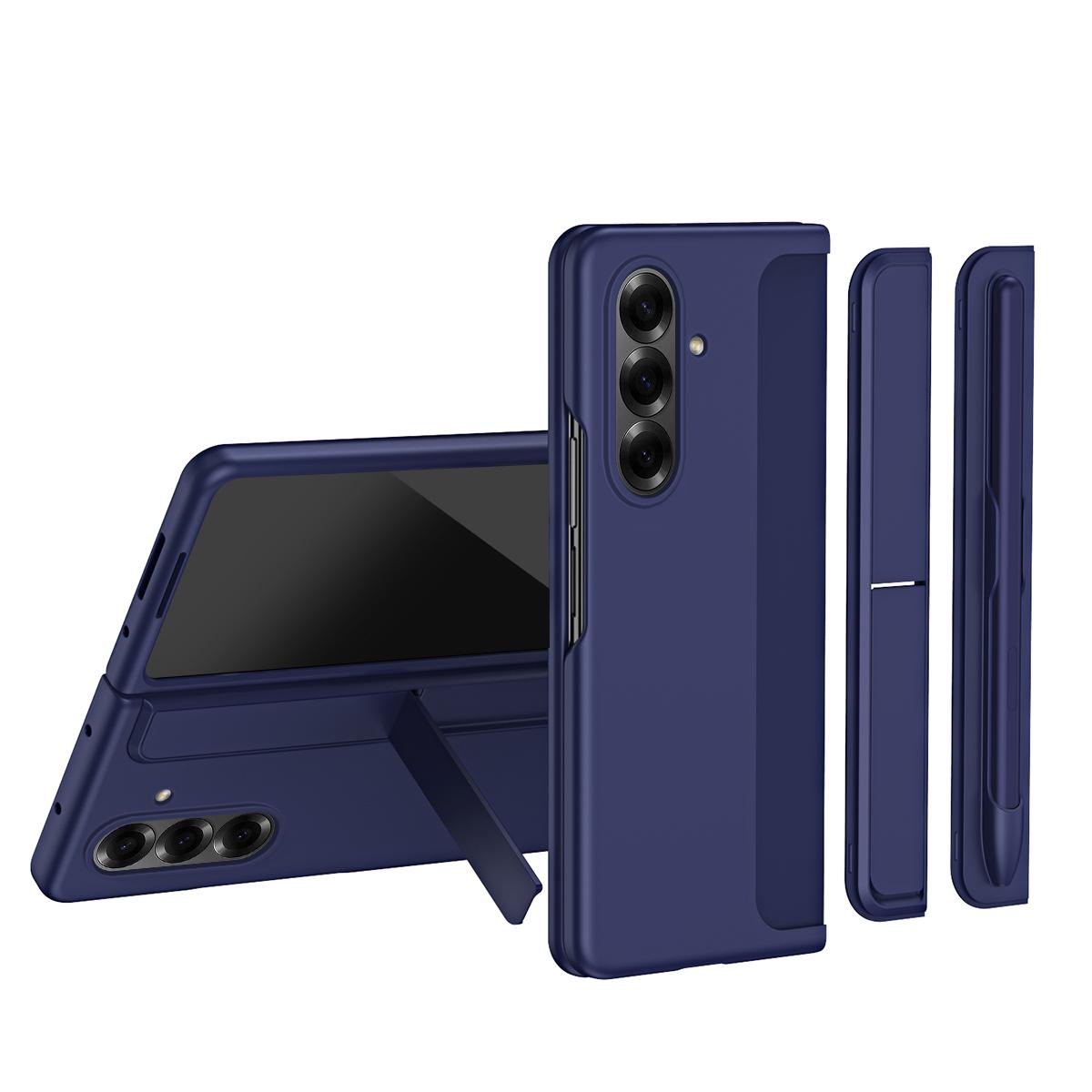 For Galaxy Z Fold8 Ultra 5G 2-in-1 Hard PC Folding Phone Case with Holder Pen Slot - , Blue - SYA003386001E