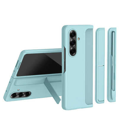 For Galaxy Z Fold8 Ultra 5G 2-in-1 Hard PC Folding Phone Case with Holder Pen Slot - Cyan - SYA003386001F