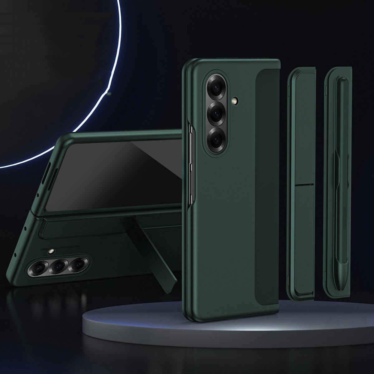 For Galaxy Z Fold8 Ultra 5G 2-in-1 Hard PC Folding Phone Case with Holder Pen Slot - Cyan - SYA003386001F