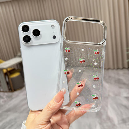For iPhone 17 Pro Epoxy Resin 3D Mini Cherry TPU Phone Case - Red - SYA003388702B