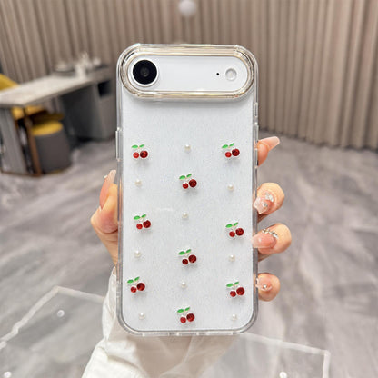 For iPhone Air Epoxy Resin 3D Mini Cherry TPU Phone Case - Red - SYA003388704B