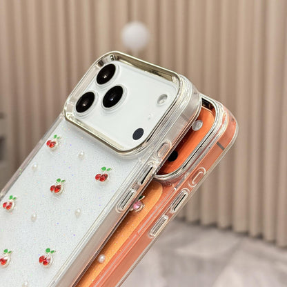 For iPhone 17 Epoxy Resin 3D Mini Cherry TPU Phone Case - Pink - SYA003388703A