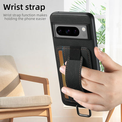 For Google Pixel 11 Pro XL Suteni H13 Litchi Leather Wrist Strap Wallet Back Phone Case - Black - SYA003409501A
