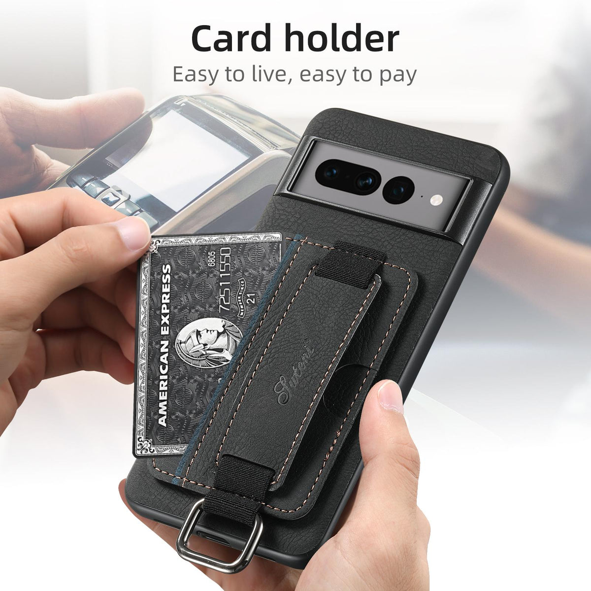 For Google Pixel 11 Pro XL Suteni H13 Litchi Leather Wrist Strap Wallet Back Phone Case - Black - SYA003409501A