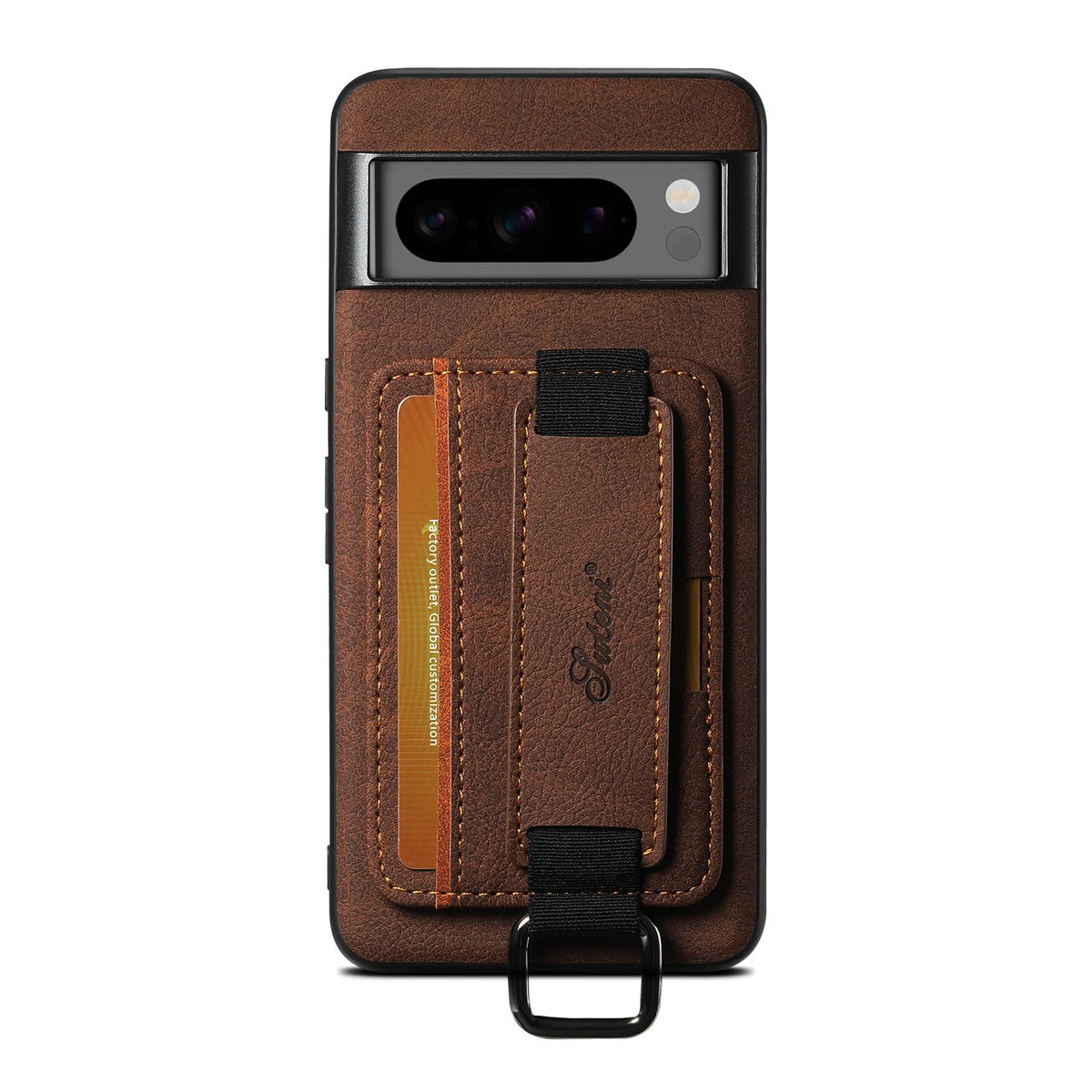 For Google Pixel 11 Pro XL Suteni H13 Litchi Leather Wrist Strap Wallet Back Phone Case - Brown - SYA003409501B