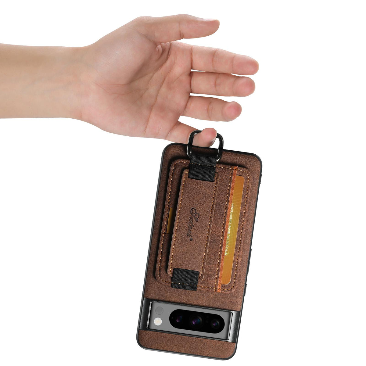 For Google Pixel 11 Pro XL Suteni H13 Litchi Leather Wrist Strap Wallet Back Phone Case - Brown - SYA003409501B