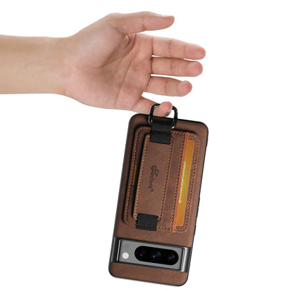 For Google Pixel 11 Pro XL Suteni H13 Litchi Leather Wrist Strap Wallet Back Phone Case - Brown - SYA003409501B