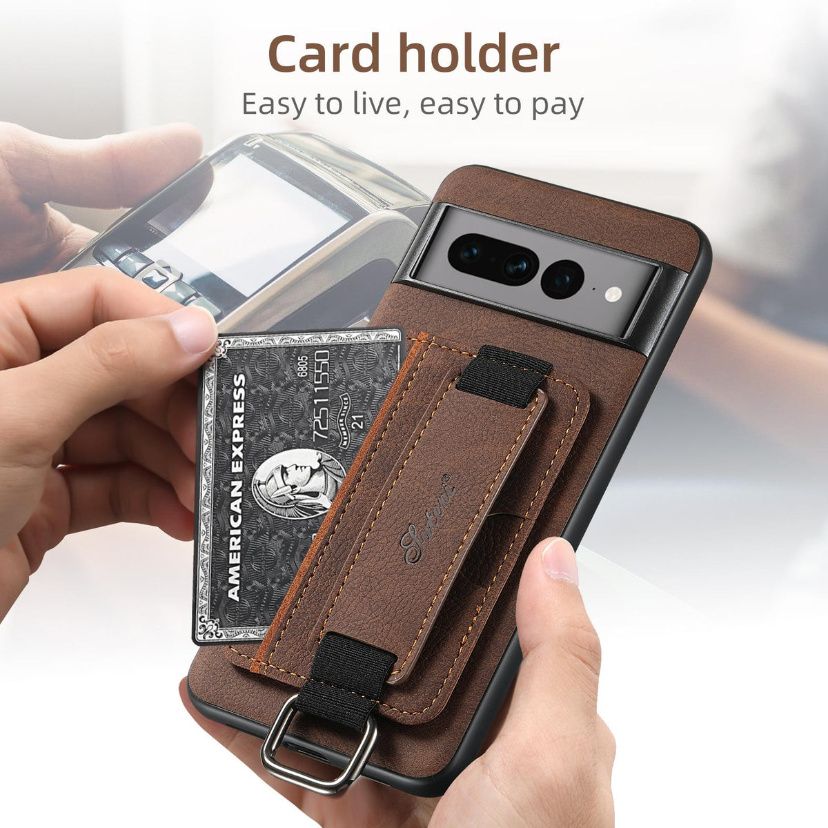 For Google Pixel 11 Pro XL Suteni H13 Litchi Leather Wrist Strap Wallet Back Phone Case - Brown - SYA003409501B