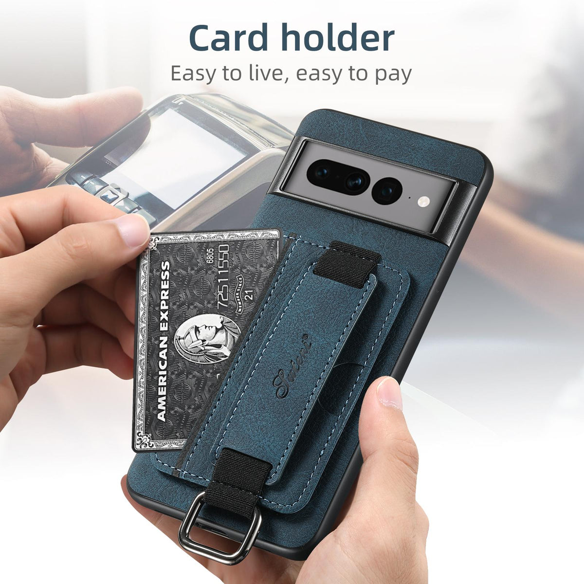 For Google Pixel 11 Pro XL Suteni H13 Litchi Leather Wrist Strap Wallet Back Phone Case - Blue - SYA003409501C