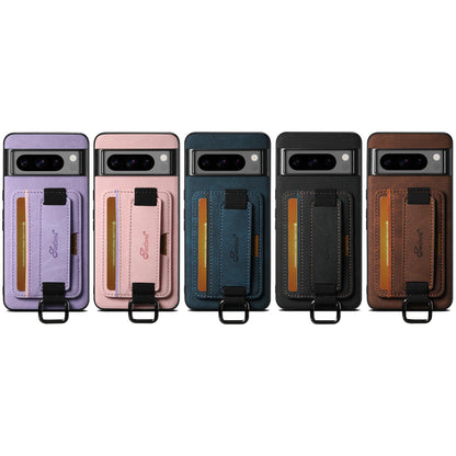 For Google Pixel 11 Pro XL Suteni H13 Litchi Leather Wrist Strap Wallet Back Phone Case - Brown - SYA003409501B