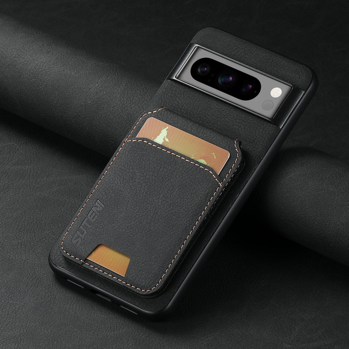 For Google Pixel 11 Pro Suteni H02 Litchi Leather Card Wallet Stand Back Phone Case - Black - SYA003409602A