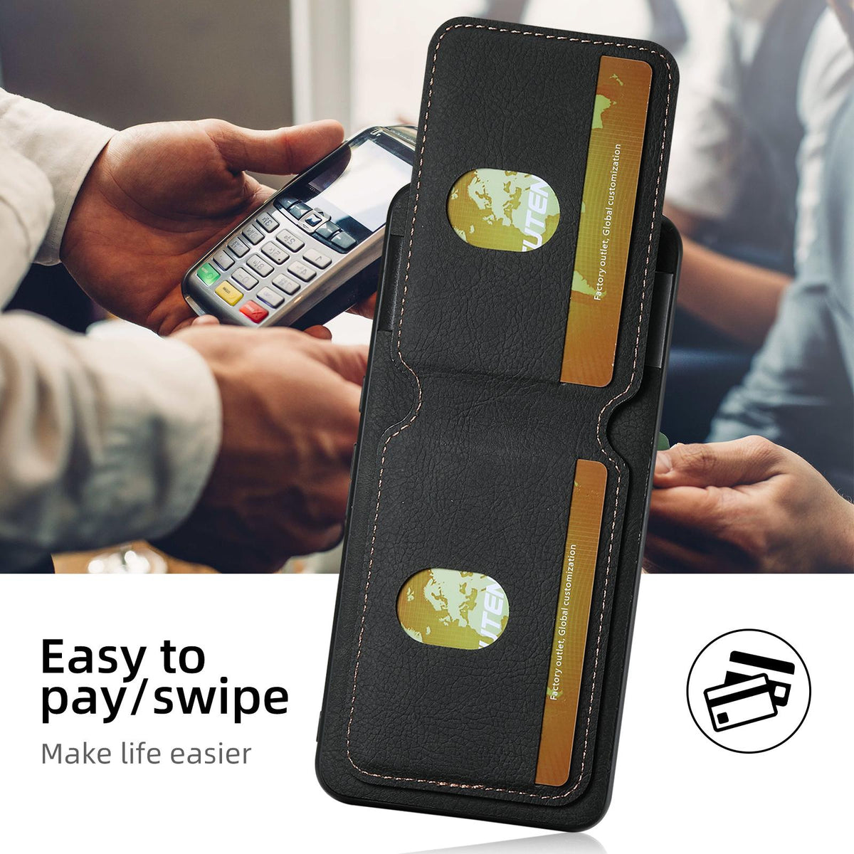 For Google Pixel 11 Pro Suteni H02 Litchi Leather Card Wallet Stand Back Phone Case - Black - SYA003409602A