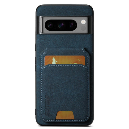 For Google Pixel 11 Pro Suteni H02 Litchi Leather Card Wallet Stand Back Phone Case - Blue - SYA003409602C