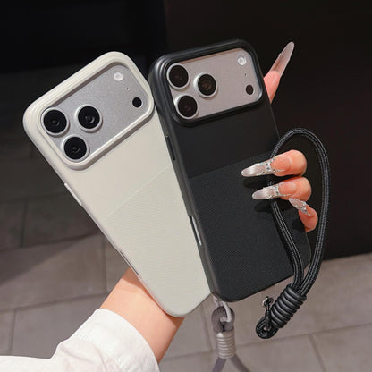For iPhone 12 Imitation Dot-texture TPU Phone Case with Strap - Blue - SYA003421020A