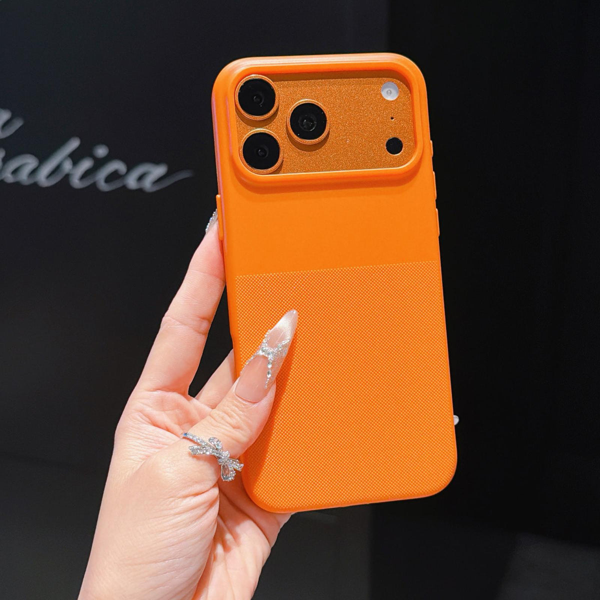 For iPhone 17 Pro Imitation Dot-texture TPU Phone Case - Orange - SYA003421102B