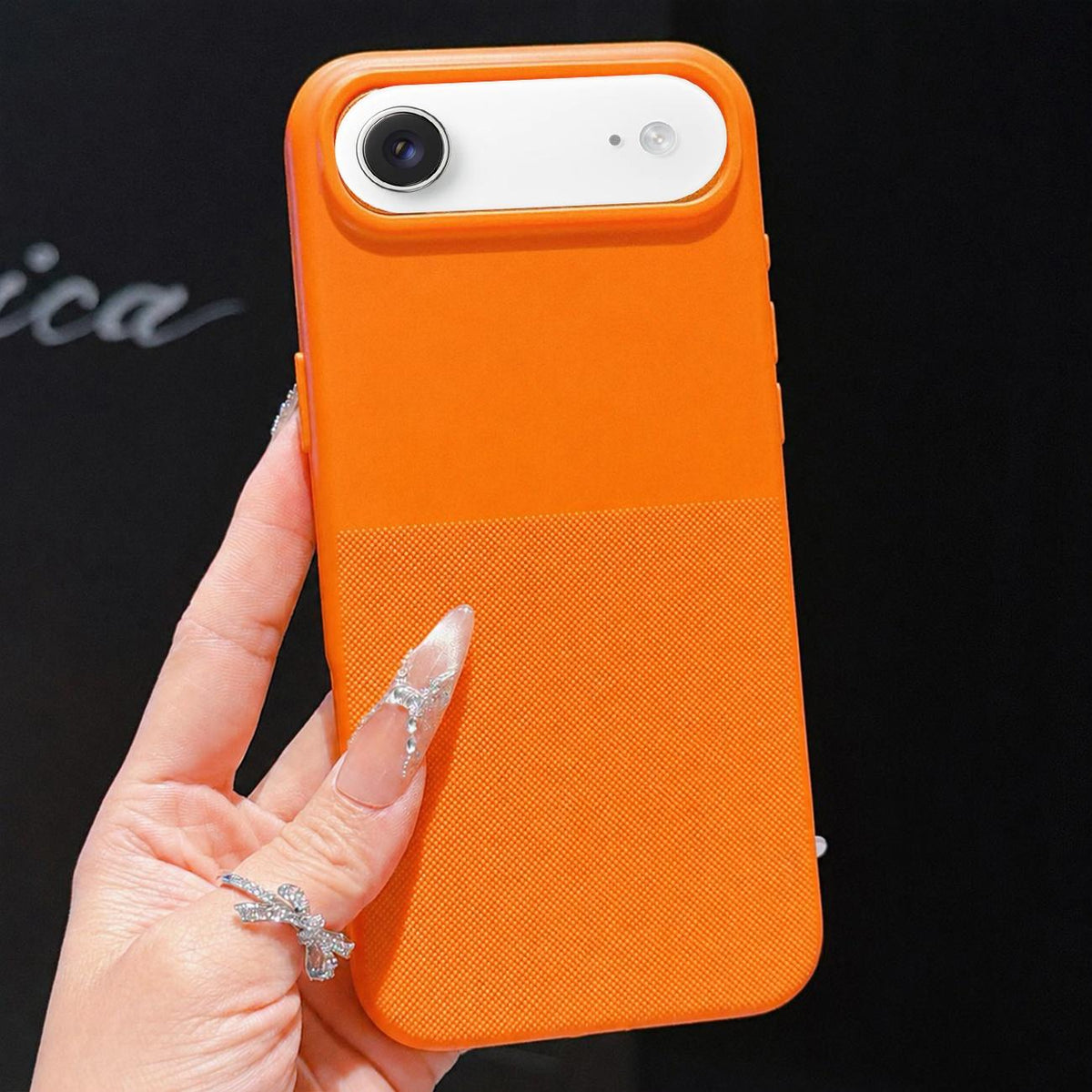 For iPhone Air Imitation Dot-texture TPU Phone Case - Orange - SYA003421104B