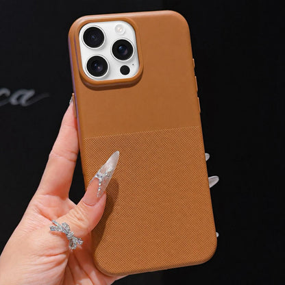 For iPhone 16 Pro Imitation Dot-texture TPU Phone Case - Brown - SYA003421106D