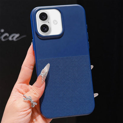 For iPhone 16 Imitation Dot-texture TPU Phone Case - Blue - SYA003421108A